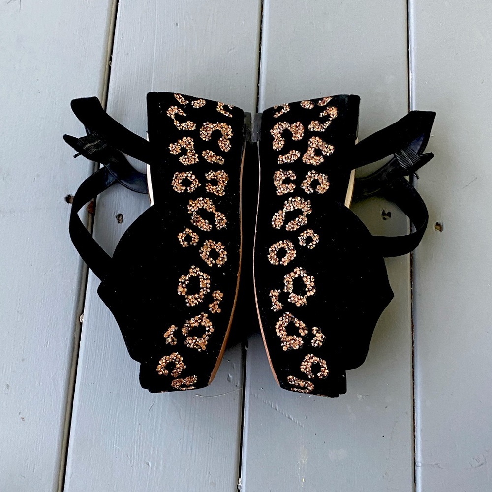 Sophia Webster Suki Suede Platform Leopard Crystal Sandals Size 39
